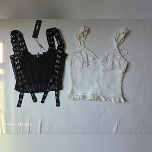 Fashion Nova Black and White Camisole Duo